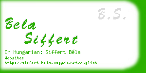 bela siffert business card