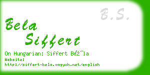 bela siffert business card